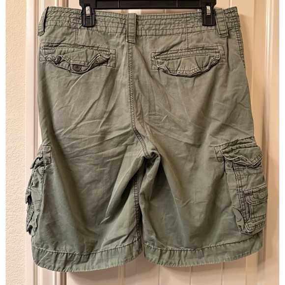 Aeropostale Vintage Y2K Skater Baggy Cargo Shorts Green 33 Grunge Jorts - Picture 5 of 5